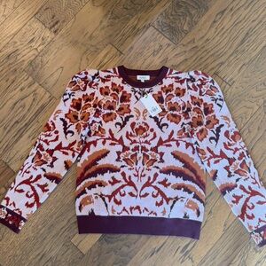 Elegant Patterned Sweater - Red and Purple